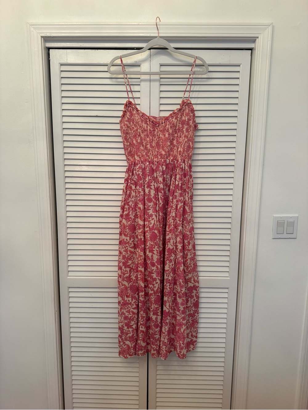 Free People SWEET NOTHINGS MIDI DRESS IN PINK COMBO Color: Pink Combo Size: L